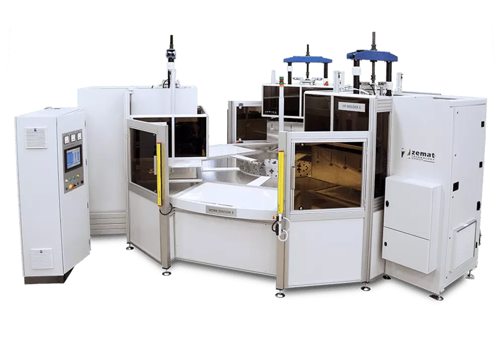OPTIMA Rotary Turntable High Frequency Welder - Zemat Technology Group machine supplied by Magnum India